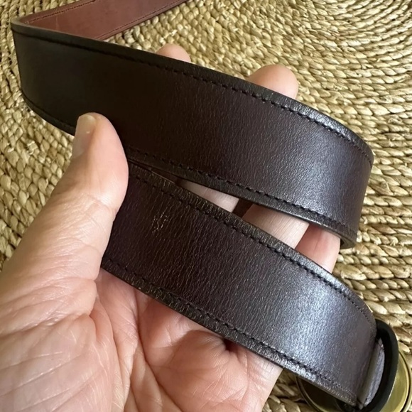 Gucci Interlocking Gg Dark Brown Leather Belt Silver Hardware 114647 95/38 - Picture 5 of 9